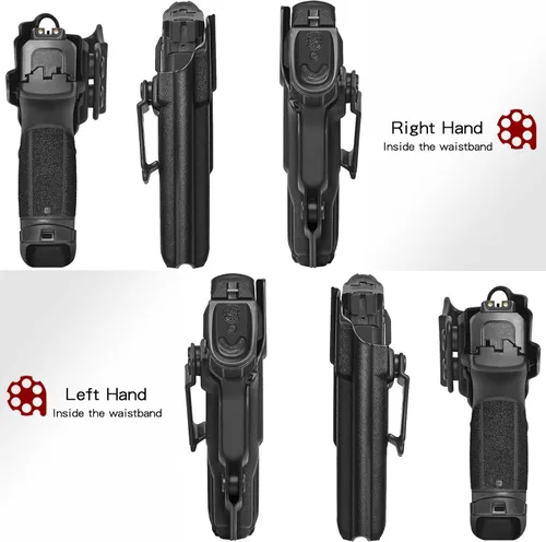 Vista 3 de Amberide IWB Funda Kydex para S&W M&P, Shield CT Laser, Shield Plus, Shield M1.0, Shield M2.0 3.1, EZ 0.354 in, EZ 380, Ecualizador, Guardaespaldas