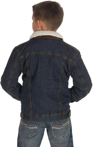 Vista 4 de Wrangler Chaqueta con forro occidental para niño, Manta Indigo