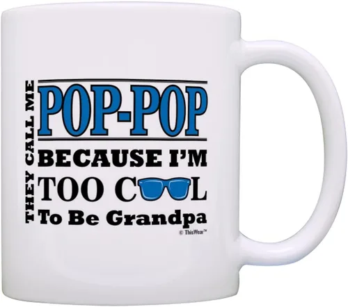Vista 8 de ThisWear Regalo del Día del Padre para abuelos demasiado geniales para ser un abuelo, regalo de gafas de sol de 11 onzas, taza de café de cerámica