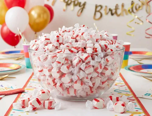 Vista 4 de Peppermint Salt Water Taffy - 1 lb Gourmet Soft Chewy Candy Individually Wrapped Fresh Mint Flavor Bulk