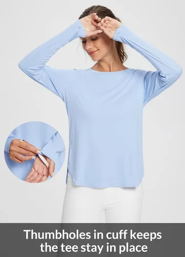 Vista 124 de BALEAF - Camisetas de sol de manga larga para mujer, con FPU 50+, para senderismo, ligeras, de secado rápido, protección contra rayos ultravioleta