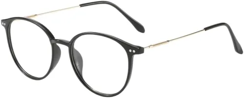 Vista 14 de Shiratori Retro Round Blue Light Blocking Glasses for Women Men, Lightweight Metal Temple Eyeglasses