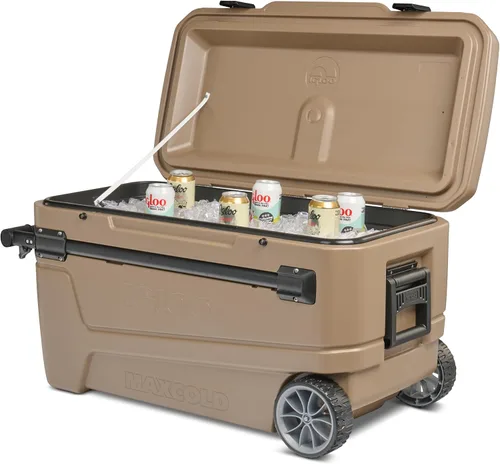 Vista 3 de Igloo Maxcold Glide 110 Qt - Hielera con ruedas de carcasa rígida aislada