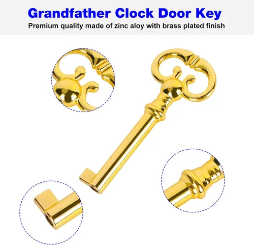 Vista 5 de Llave de reloj para puerta de abuelo, repuesto Ridgeway Grandfather, Sligh, Pearl, Seth, Thomas, Howard Miller Grandfather Clock Key adecuada