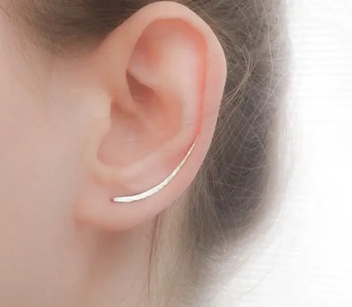 Vista 6 de Aretes largos de plata de ley para escaladores
