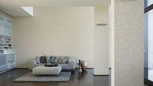 Vista 4 de CONCORD WALLCOVERINGS ™ Papel pintado moderno con textura, pared decorativa de vinilo, crema, dorado, metálico, blanco, 21 pulgadas x 33 pies