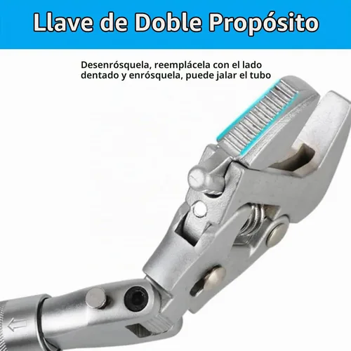 Vista 9 de Llave ajustable Flexhead, llaves de media luna de trinquete de 10 a 12 pulgadas con vástago de extensión retráctil y llave ajustable de cabeza
