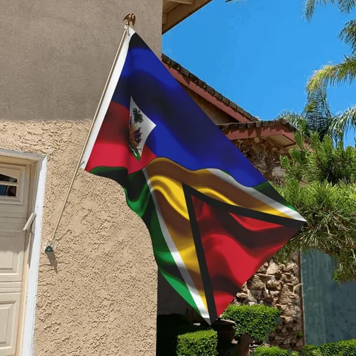 Vista 5 de Banderas para exteriores de 3 x 5 pies, bandera de Guyana haitiana y guyanesa de Haití, banderas de impresión de doble cara de 3 x 5 pies, pancarta