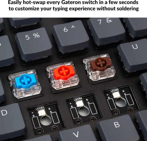 Vista 2 de Keychron K5 SE Teclado mecánico inalámbrico ultradelgado Bluetooth USB con cable diseño de tamaño completo teclado de 104 teclas con interruptor