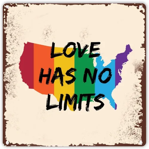 Vista 11 de UFunhome Letrero de hojalata con texto en inglés «Love Has No Limits Only People D», letrero de hojalata de pared con texto en inglés «Love Has No