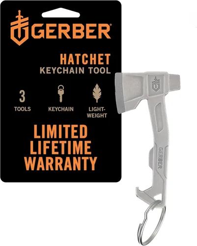 Vista 10 de Gerber Gear Llavero Hacha Multiherramienta 3 en 1, Se Engancha al Bolsillo o Llavero con Abrebotellas, Destornillador de Cabeza Plana, Abridor