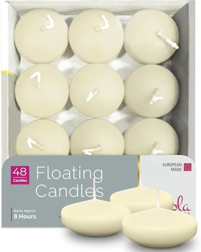 Vista 10 de Hyoola Velas flotantes blancas prémium de 3 pulgadas - 8 horas - Paquete de 12 - Fabricadas en Europa