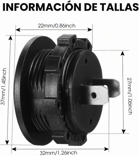 Vista 2 de Frienda Medidor de voltaje de automóvil de 12 V CC, pantalla LED, voltímetro digital de panel redondo, voltímetro compatible con vehículos Azul