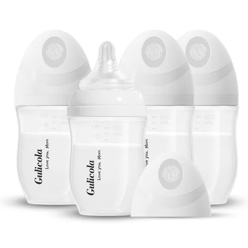 Vista 10 de Gulicola Natural PP Biberones de Lactancia para Bebés Conjunto para Recién Nacidos Paquete de 2, Tetinas de Flujo Lento, 0 Meses +, 5 oz - Rosa