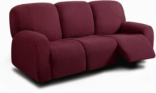 Vista 36 de ULTICOR Fundas de sofá reclinable de 8 piezas, fundas elásticas de jacquard para sofá reclinable de 3 cojines, fundas deslizables gruesas, suaves