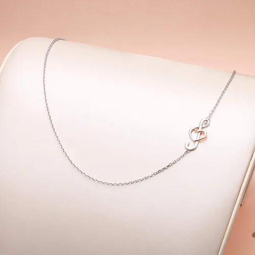 Vista 3 de (Dije para collar de nota musical) De plata de ley 925 para mujeres y niñas, 18.0 in