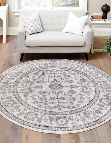 Vista 15 de Unique Loom Eco Traditional Collection - Alfombra de área - Coherance (rectangular 2' 0" x 3' 0", gris carbón/marfil)