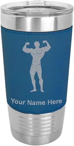 Vista 11 de LaserGram Personalized 20oz Tumbler, Bodybuilder (Baseball Style)