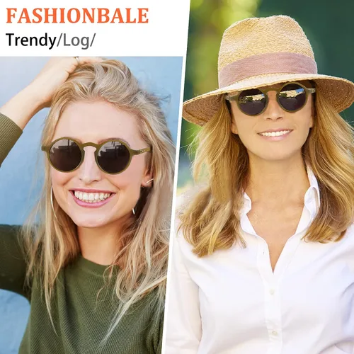 Vista 4 de Kelens - Gafas de sol redondas para mujer estilo clásico estilo retro protección UV400