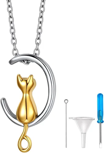 Vista 39 de Richsteel Collares de urna para cenizas para mujeres y hombres, collar con colgante de cremación para cenizas, joyería conmemorativa de acero