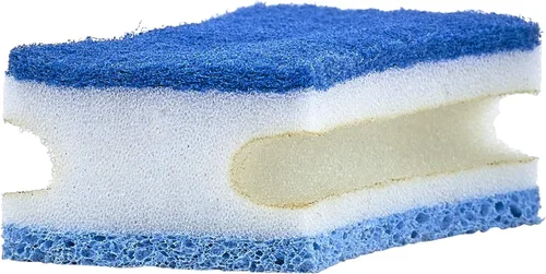 Vista 2 de Esponja exfoliante antiarañazos con un agarre cómodo, esponja de cocina resistente de doble cara, esponja de celulosa, sin arañazos, con juego