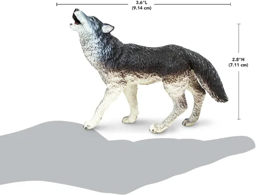 Vista 3 de Safari Ltd. Figura de lobo gris, figura detallada de plástico de 3.75 pulgadas, divertido juguete educativo para niños, niñas y niños a partir de 1
