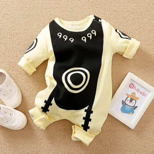 Vista 2 de RELABTABY Lindo mameluco de anime para bebé niño y niña, mameluco para Halloween, cosplay, ropa