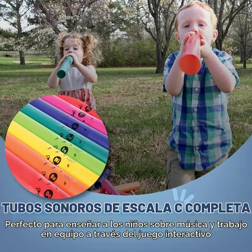 Vista 3 de Constructive Playthings Boomwhackers Music - Tubos de sonido sensorial, juego de 8