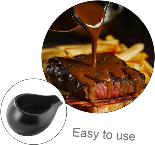 Vista 3 de Yardwe Jarra de leche de boca redonda de cerámica de 3.7 pulgadas con boquilla para crema de café y jarabe de mesa, ideal para uso doméstico y café