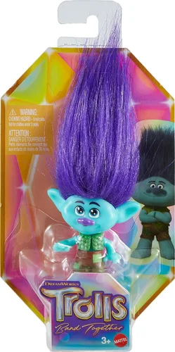Vista 6 de Mattel DreamWorks Trolls Band Together Branch - Muñeca pequeña con traje extraíble y pelo de felpa, juguetes inspirados en la película