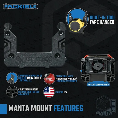 Vista 2 de Soportes de manta para Packout - Clavijas de montaje compatibles con Milwaukee Packout Accesorios de bloqueo de Packout