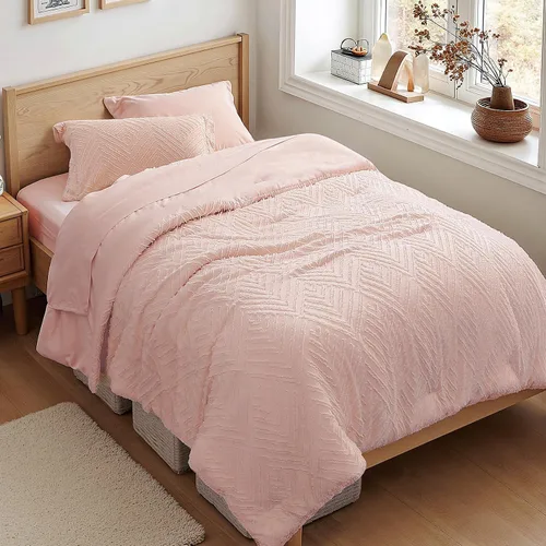Vista 19 de Zzlpp Juego de edredón individual de 5 piezas, ropa de cama beige en una 01 - Beige