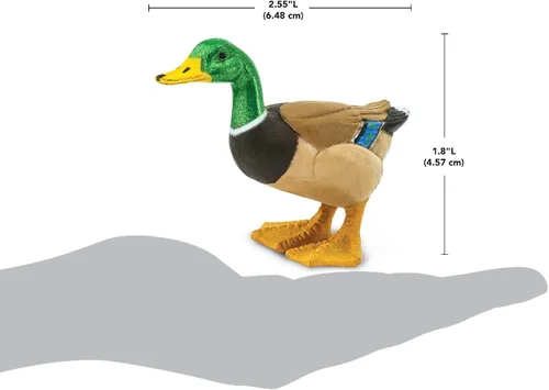 Vista 3 de Safari Ltd. Figura de pato real pintada a mano, realista de 3 pulgadas, juguete educativo divertido para niños, niñas y niños a partir de 3 años