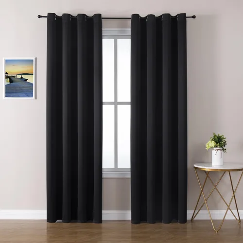 Vista 65 de ChrisDowa - Cortinas cortas para ventana de 40 pulgadas para dormitorio - Cortinas cortas con ojales y aislamiento térmico para oscurecer