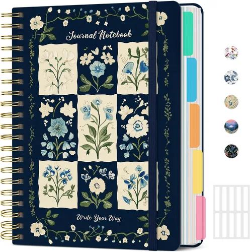 Vista 8 de Taja Cuadernos de espiral para trabajo de 5 materias con divisores K - Vórtice rosa