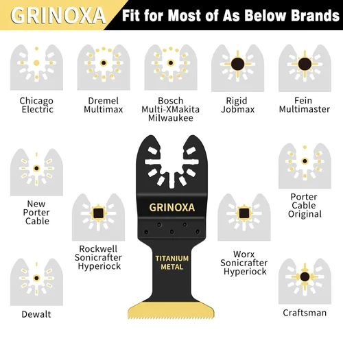 Vista 7 de 3 cuchillas oscilantes de titanio, cuchillas multiherramienta universales profesionales para uñas de metal y madera, aptas para Dewalt Milwaukee