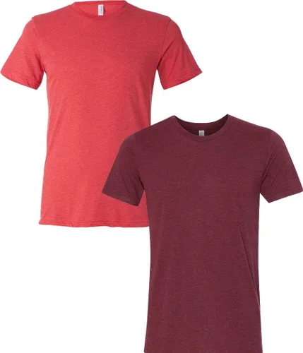 Vista 271 de Bella Canvas 3413c para hombre (1) Triblend verde + (1) Triblend rojo