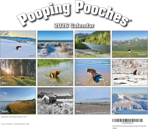 Vista 2 de Calendario de regalo de broma de elefante blanco Pooping Pooches