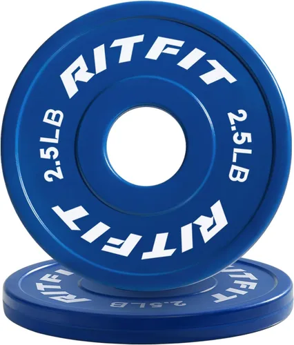 Vista 12 de RitFit Fractional Weight Plates, Rubber Coated Color Coded for Home Gym Rubber Coated with ±10g Accuracy, Color Coded for Quick ID, Progressive