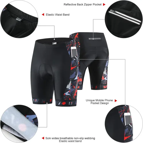 Vista 5 de Conjuntos de jersey de ciclismo para hombre, 5D, acolchado, de manga corta, trajes de ciclismo de secado rápido