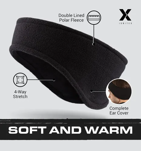 Vista 6 de Banda para la cabeza IGN1TE calentador para las orejas, calentador para las orejas de forro polar para el invierno, para hombre y mujer, calentador