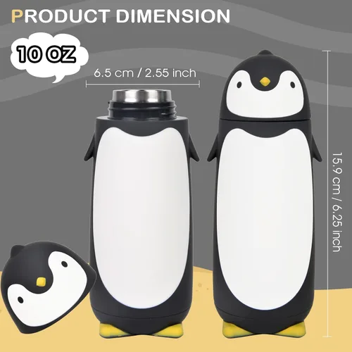 Vista 2 de ChezMax - Botella de agua de acero inoxidable para niños de 9.5 onzas, S