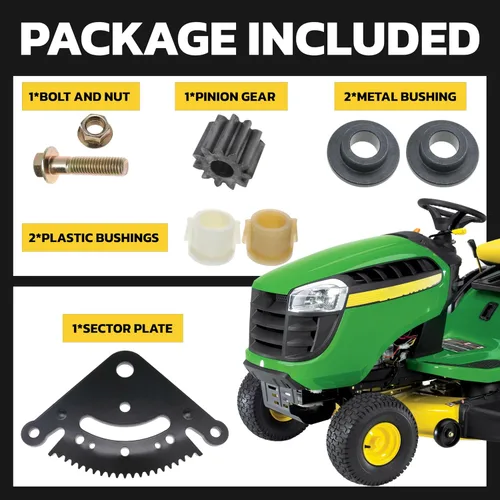 Vista 6 de Placa de engranaje de piñón del sector de dirección con bujes para John Deere D100 D105 D110 D120 D125 D130 D140 D150 D160 D170 1GXD110E