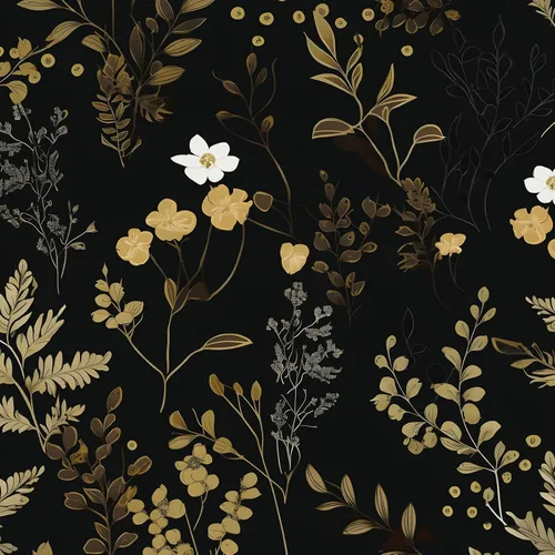 Vista 11 de Papel pintado floral dorado negro para pelar y pegar, papel pintado de hojas boho, papel de contacto botánico para gabinetes, vinilo autoadhesivo