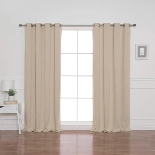 Vista 7 de Best Home Fashion Cortinas opacas con aislamiento térmico, ojales de acero inoxidable y níquel, color rosa bebé, 52 pulgadas de ancho x 63 pulgadas