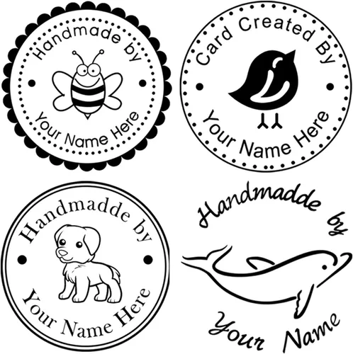 Vista 9 de Sellos personalizados personalizados – Sello hecho a mano redondo 1-5/8 pulgadas de diámetro Cute Bee