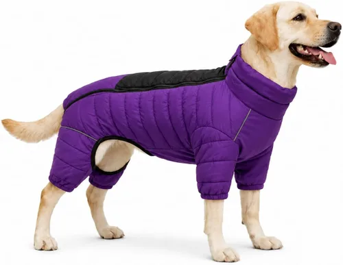 Vista 25 de Suéter para Perro ArmyGreen, Resistente al Viento, Reflectante - Chaqueta de Invierno Dirigible para S, M, L - Cremallera, Tallas Ajustables Verde
