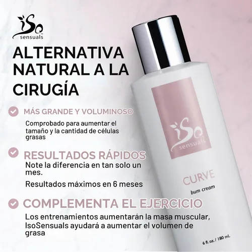 Vista 2 de IsoSensuals Curve Crema para aumento de trasero (seleccione cantidad), CURVE1, 1 botella, 1