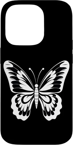 Vista 17 de Funda gráfica de mariposa blanca y negra para iPhone 16
