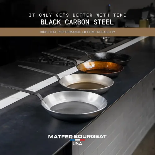 Vista 5 de Matfer Bourgeat Sartén para crêpes de acero al carbono negro, 7